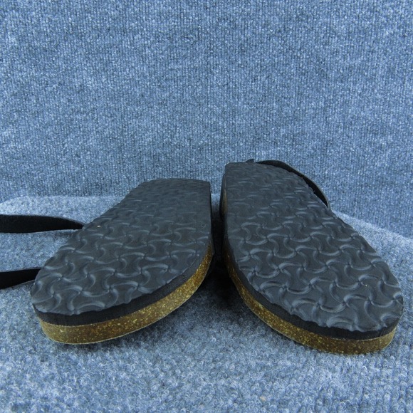 Outwoods Women Ankle Strap Sandal Shoes Black Leather Size 10 Medium - Picture 9 of 10